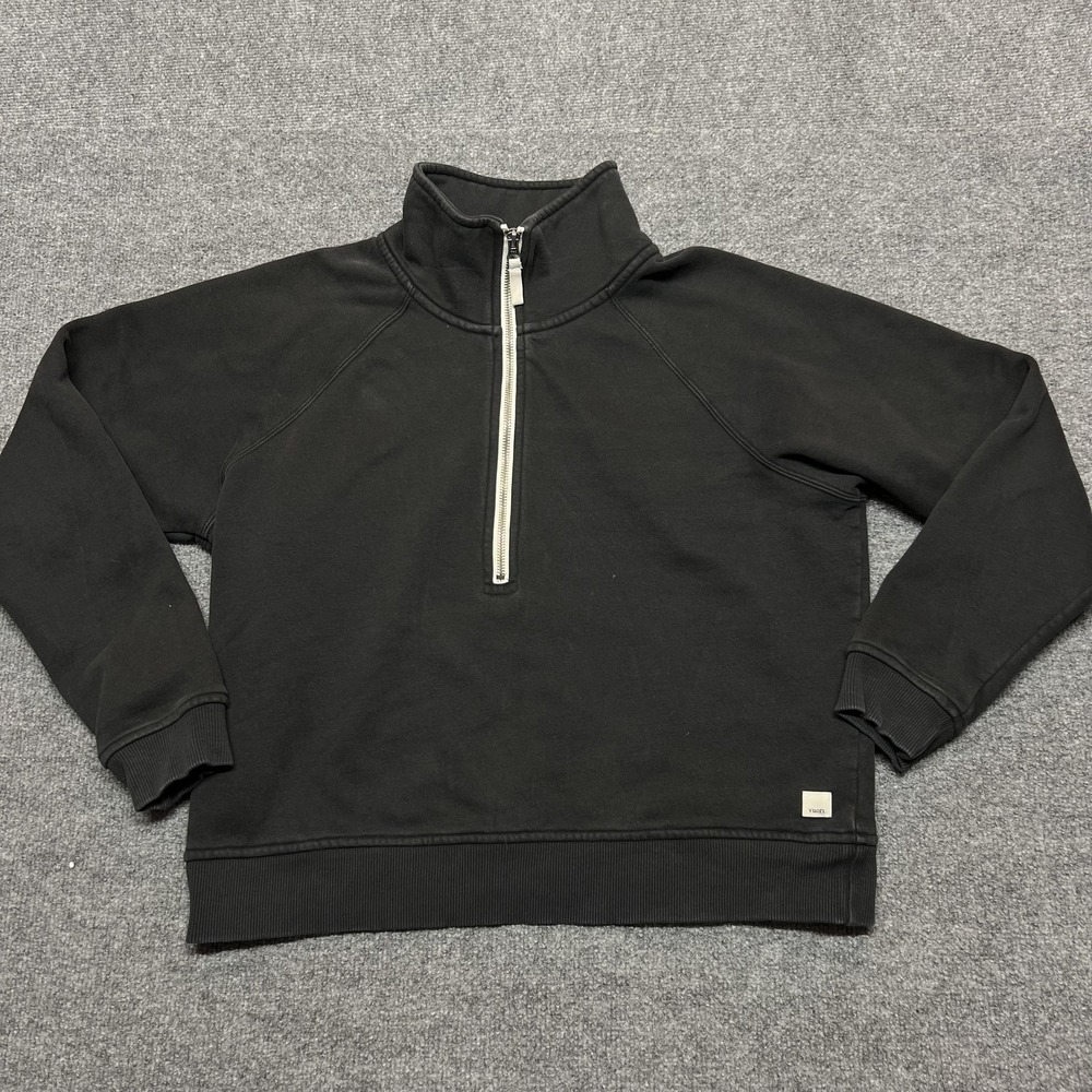 Vuori Restore Sweatshirt Womens Medium Black 1/2 Zip Mock Neck Pullover VW233